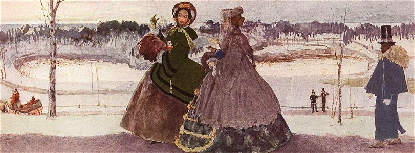 Konstantin Somov - walking-in-winter
