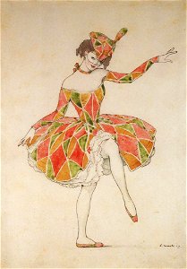 Konstantin Somov - design-of-costume-of-columbine-for-anna-pavlova-in-harlequinade