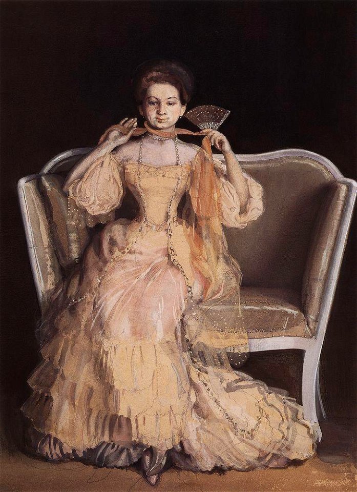 Konstantin Somov - lady-in-pink