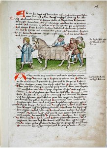 Konstanzer Richental Chronik Streit um das Pferd des Papstes 13r