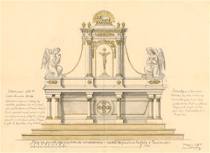 Konrád Švestka - Plán na rekonštrukciu tabernákulum vo farskom kostole v Predmieri - K 18546 - Slovak National Gallery