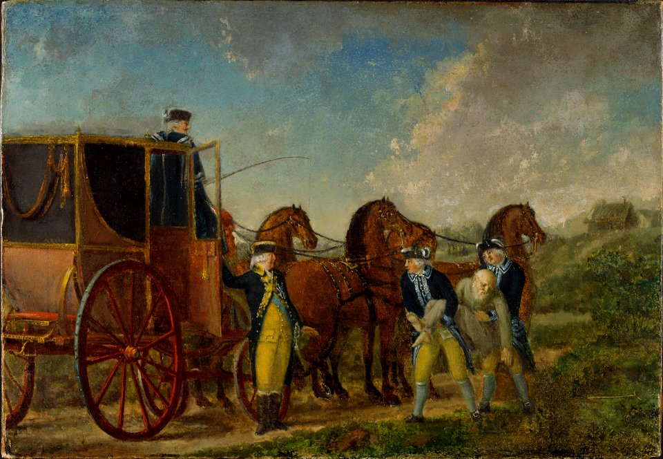 Konung Adolf Fredrik (1710-1771) vid Loka Brunn 1762 (Pehr Hilleström d.ä.) - Nationalmuseum - 39935