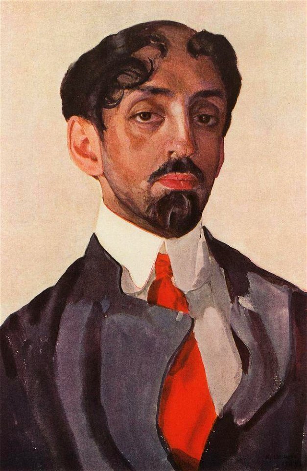 Konstantin Somov - portrait-of-mikhail-kuzmin-1909
