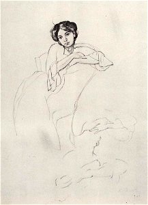 Konstantin Somov - female-portrait-and-sketches-of-hands