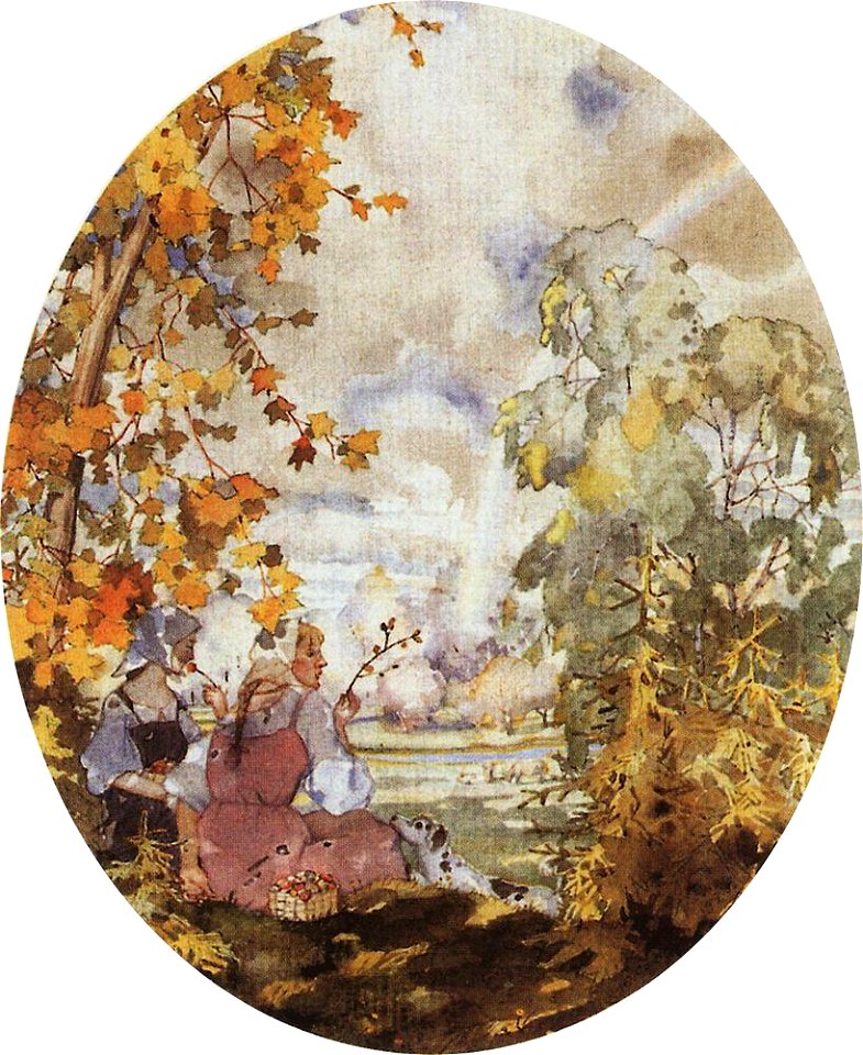 Konstantin Somov - pastoral-scene-with-two-girls