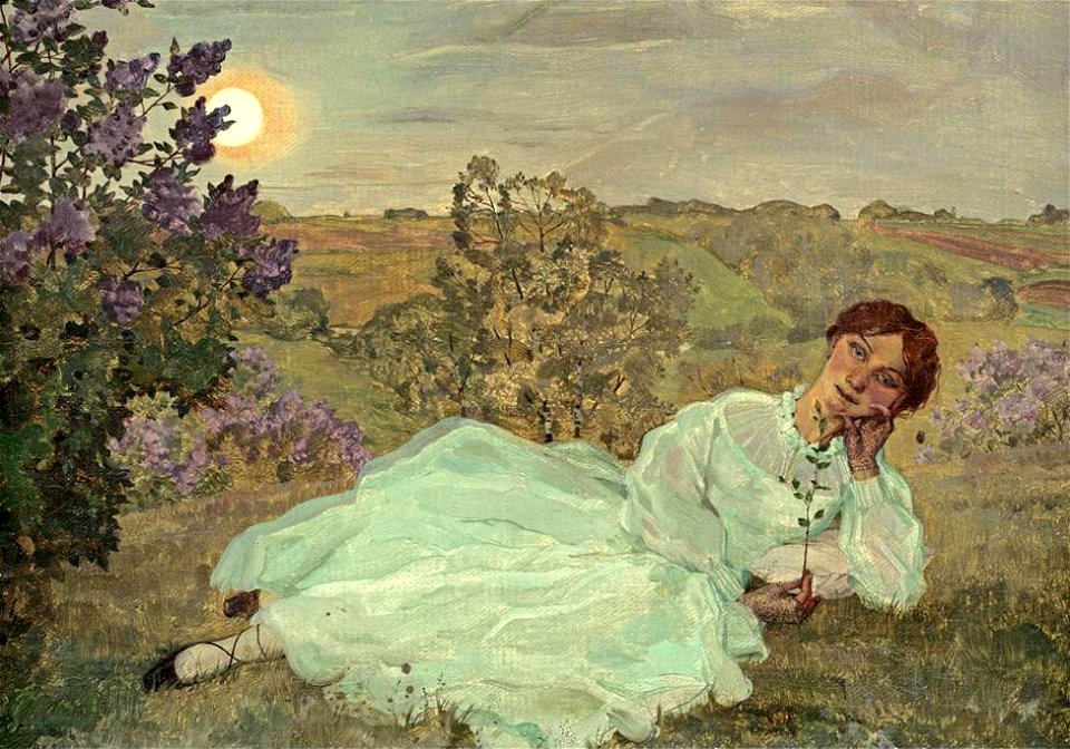 Konstantin Somov - repose-at-sunset
