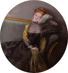 Konstantin Somov - slumbering-lady-in-black-dress