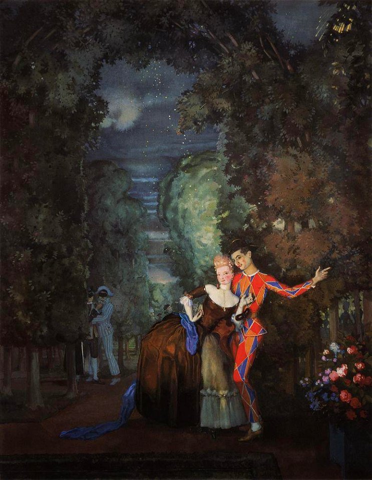 Konstantin Somov - lady-and-harlequin