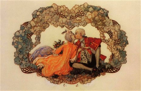 Konstantin Somov - the-kiss. Free illustration for personal and commercial use.