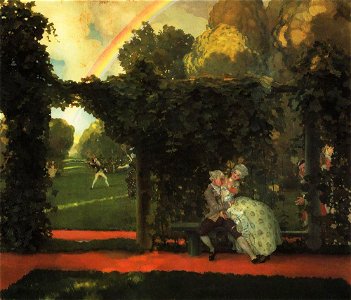 Konstantin Somov - the-laughed-kiss-1909