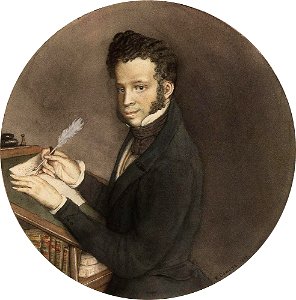 Konstantin Somov - alexander-pushkin-at-work-1899
