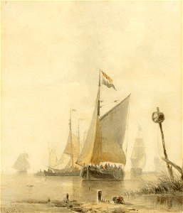 Everhardus Koster - Ships in a calm