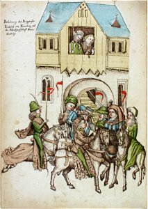 Konstanzer Richental Chronik Belehnung des Burggrafen Friedrich von Nürnberg mit der Mark Brandenburg 73v