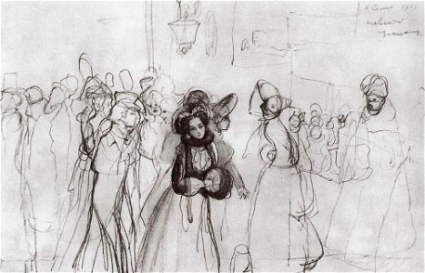 Konstantin Somov - sketch-of-the-illustrations-to-gogol-s-nevsky-prospect