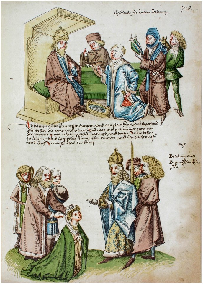 Konstanzer Richental Chronik Belehnung von Ungarn und einer Tochter von Burgund 78r