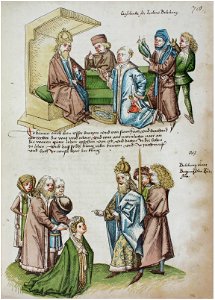 Konstanzer Richental Chronik Belehnung von Ungarn und einer Tochter von Burgund 78r
