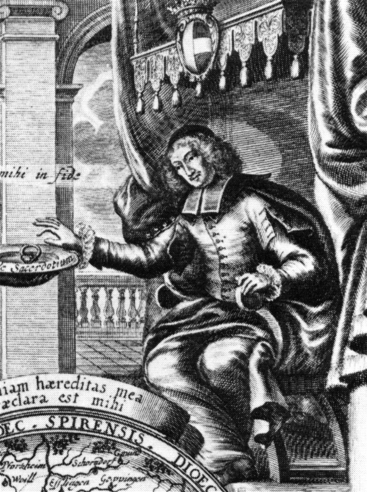 Konstanz Marquard Rudolph von Rodt mit Bistumskarte detail Bischof