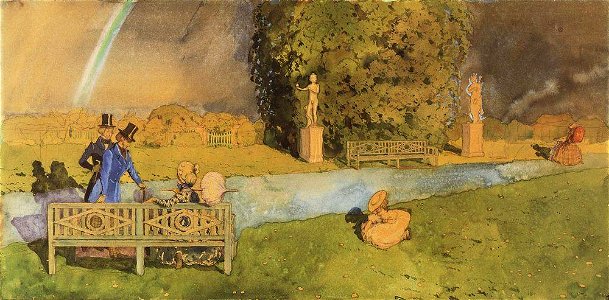 Konstantin Somov - promenade-after-rain-1