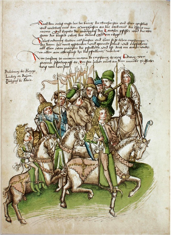 Konstanzer Richental Chronik Belehnung des Herzog Ludwigs von Bayern-Heidelberg, Aufbruch des Herzogs 75v