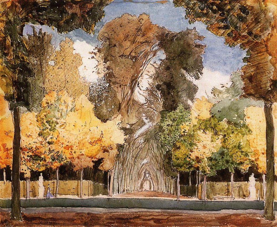 Konstantin Somov - versailles-park-in-autumn