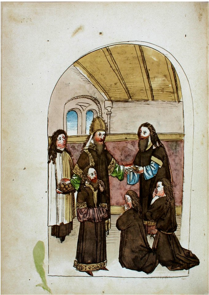 Konstanzer Richental Chronik Gottesdienst der Griechisch-Orthodoxen, Kommunion 121v