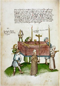 Konstanzer Richental Chronik Begräbnis des Erzbischofs von Salisbury 81v