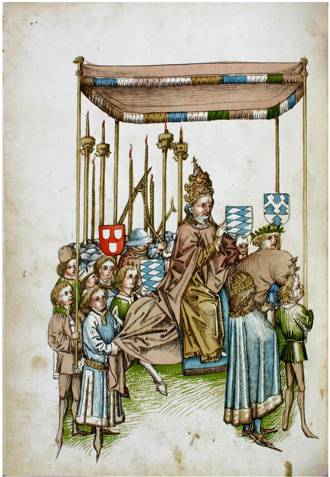 Konstanzer Richental Chronik Umritt des Papstes durch die Stadt 105v