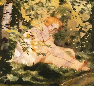 Konstantin Somov - girl-under-the-sun
