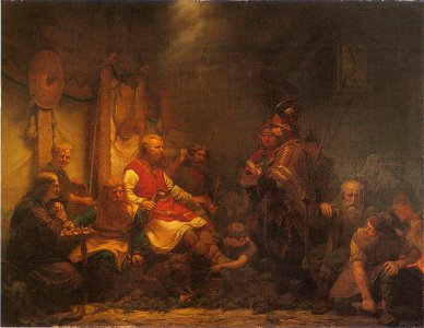 Konung Ellas sändebud inför Ragnar Ladbroks söner (1857) av August Malmström
