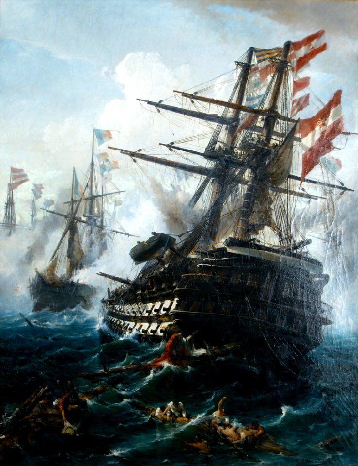 Konstantinos Bolanachi - Linienschiff SMS Kaiser in der Schlacht bei Lissa - 2758 - Österreichische Galerie Belvedere