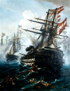 Konstantinos Bolanachi - Linienschiff SMS Kaiser in der Schlacht bei Lissa - 2758 - Österreichische Galerie Belvedere