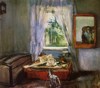 Konstantin Somov - in-the-nursery. Free illustration for personal and commercial use.