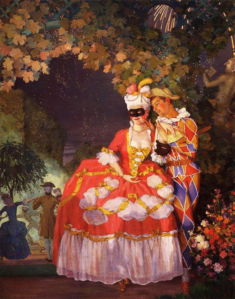 Konstantin Somov - lady-and-harlequin-1