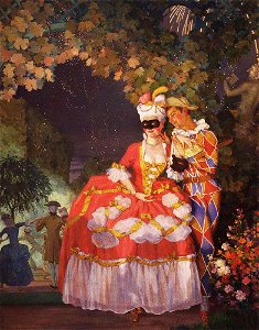 Konstantin Somov - lady-and-harlequin-1