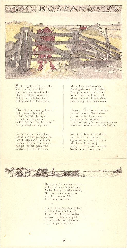 Kossan Sehlstedt Ill av Carl Larsson