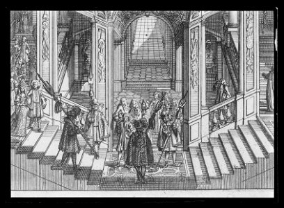 Kopparstick detalj Suecia Ant. - trapphuset på Drottningholm ( - Livrustkammaren - 35276