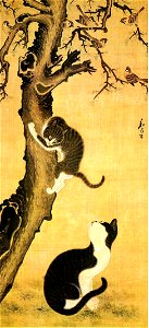 Korean art-Byeon Sangbyeok-Myojakdo-Painting of Cats and Sparrows-01