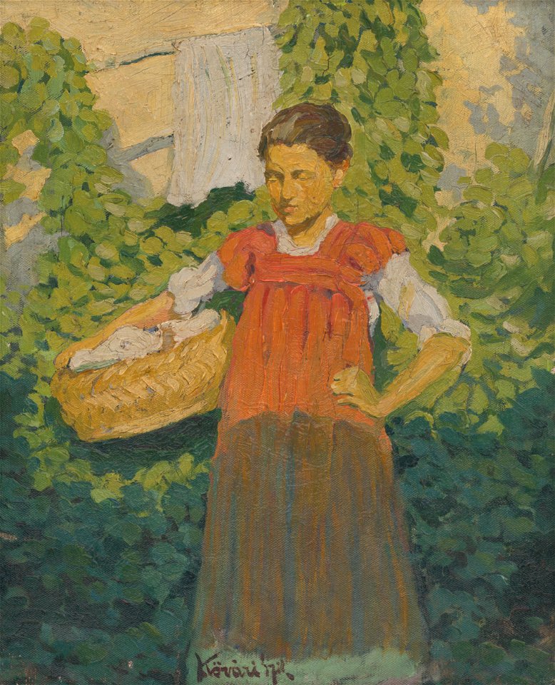 Konštantín Kövári-Kačmarik - Dievča s košom - O 1334 - East Slovak Gallery