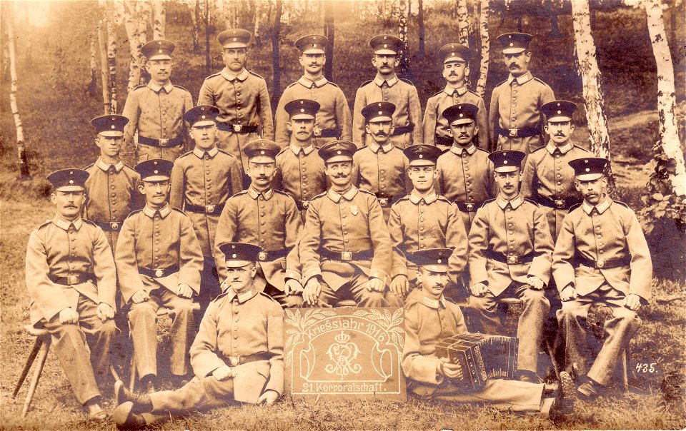 Korporalschaft 2. Gren.Reg. Nr. 101 im Kriegsjahr 1916