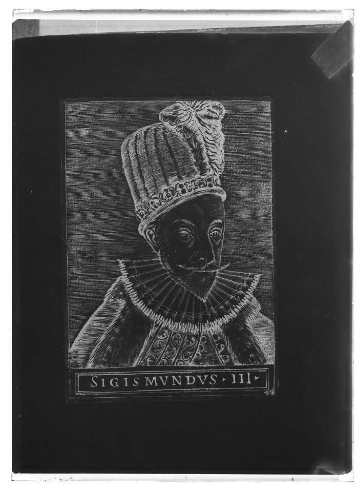 Kopparsticksporträtt Sigismund - Livrustkammaren - 78011-negative