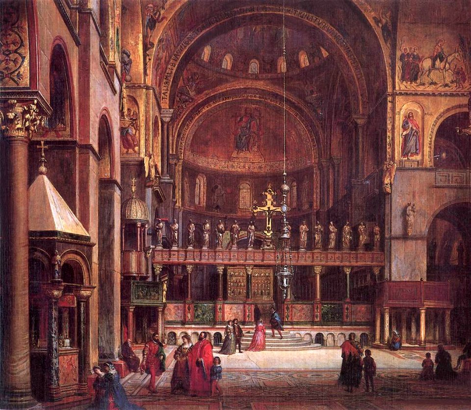Kovács Interior of Sr Mark's Basilica in Venice 1873-1875