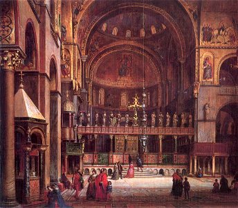 Kovács Interior of Sr Mark's Basilica in Venice 1873-1875