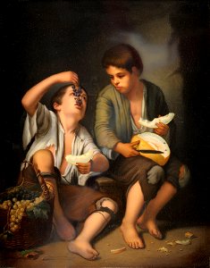 KPM-Bildplatte nach Murillo Melonenesser