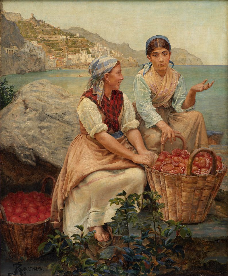 Kristian Zahrtmann - Italienske piger med tomater i kurve - KMS1787 - Statens Museum for Kunst