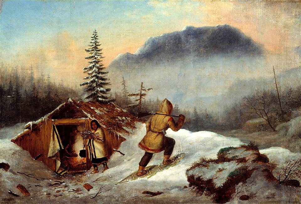 Cornelius Krieghoff - Chasseur indien et sa famille (1856)