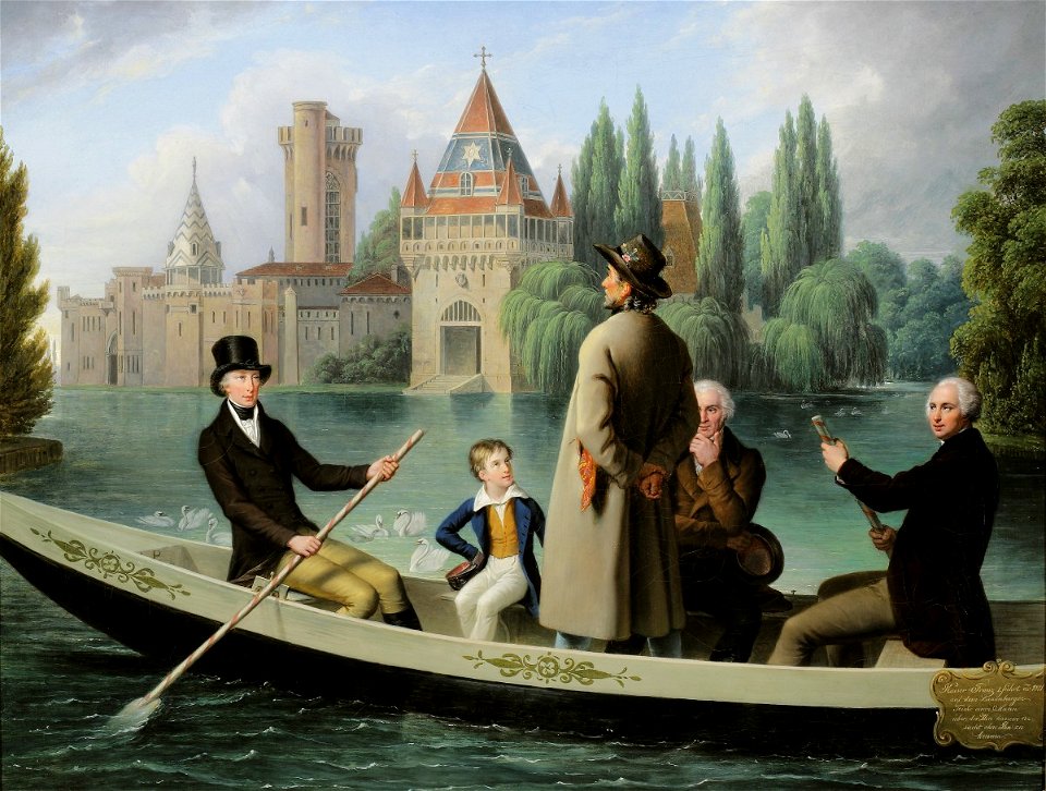 Krafft – Emperor Francis I Ferries a Man Across the Laxenburg Pond, ca. 1837