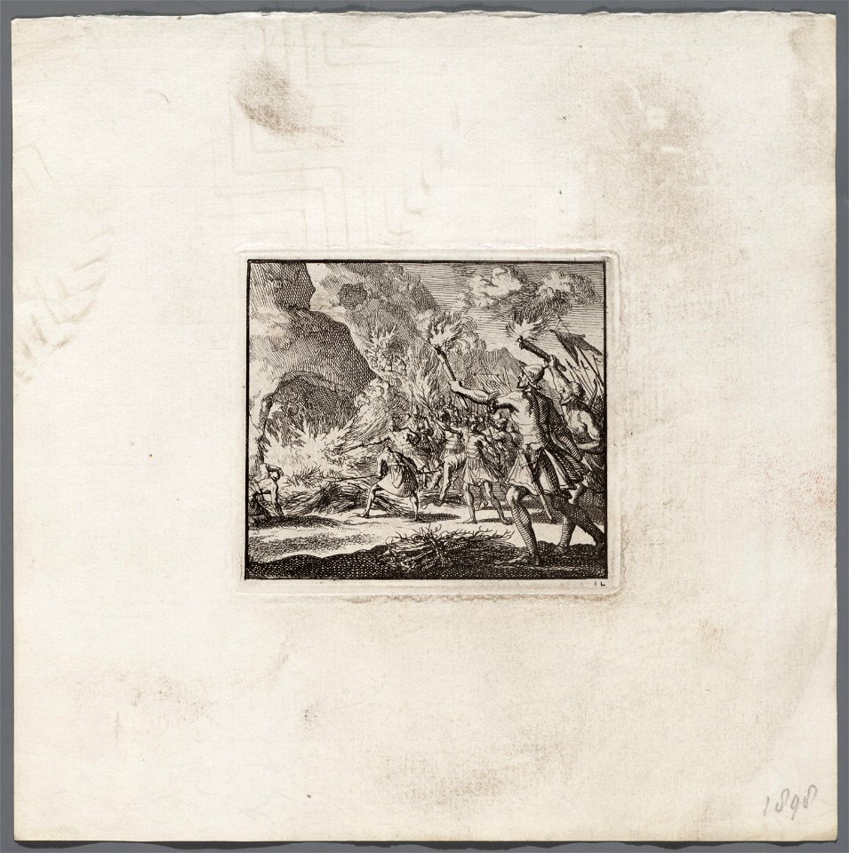 Krijgslieden van Antiochus Epiphanes gaan te keer op de sabbat, objectnr A 47917