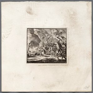 Krijgslieden van Antiochus Epiphanes gaan te keer op de sabbat, objectnr A 47917