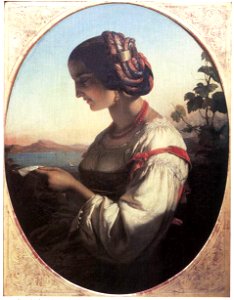 Kovács Italian Woman Reading a Letter 1846