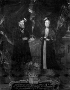 Kristian III,1503-1559, konung av Danmark. Dorotea, 1511-1571, prinsessa av Sachsen - Nationalmuseum - 15293